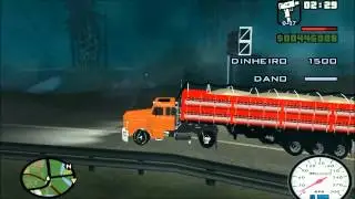 Scania 111s (Jacaré) e carreta entregando a carga de soja GTA San Andreas
