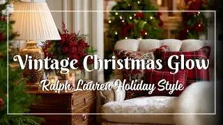 Vintage Christmas Living Room Glow 🎄 Ralph Lauren Inspired Rustic Elegance with Timeless Luxury
