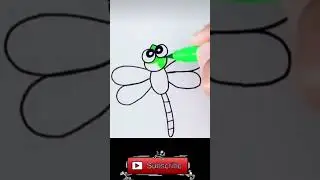 how to draw #dragonfly easy way #drawing #art
