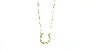 18 mm Diamond Horseshoe Pendant and Chain, 0.45 CT, 17 IN in 14K Yellow Gold NZ37604Y
