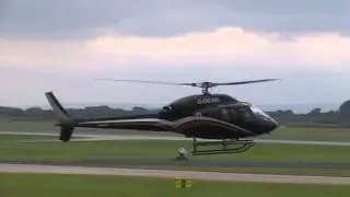 GB Helicopter Eurocopter AS355NP G-DCAM Taxing And Takeing Off At Manchester Airport 27/06/2014