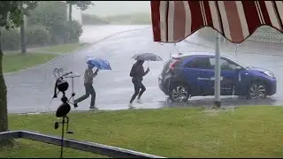Regenguss. Und der Blick aus dem Fenster ist angenehm und nicht be&auml;ngstigend.