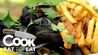 Garlic. Butter. Wine. Fries. Mussels. It's Moules Frites! | Cook Eat Repeat | Blackstone