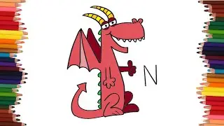How to draw a Dragon using letter N