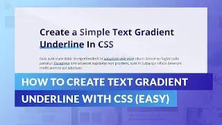 CSS Tricks: Create a Custom Text Gradient Underline (EASY)