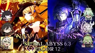 C2 Navia Lunar Crystallize & C0 Flins lunar charge Floor 12 Spiral Abyss | Genshin Impact 6.3