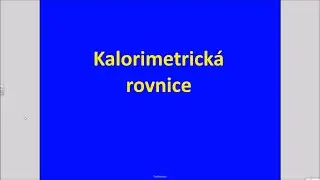 Kalorimetrická rovnice