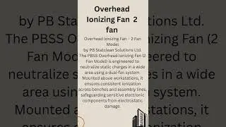 Overhead Ionizing Fan &ndash; 2 Fan Model