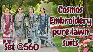COSMOS Embroidery pure Lawn Suits | Daily Wear & Office Wear Collection | Mumbai Wholesale 