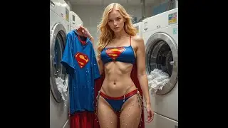 Supergirl, washing her uniform