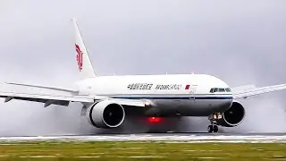 Ultimate, Powerful Thrust reverse 10mins @ a Wet Polderbaan runway