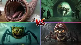 Giant Sand Worm 🆚 Tunnel Maw 🆚 Spider Sponge 🆚 Spider Plumber Tiles Hop EXE Monster
