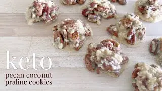 Keto Pecan Coconut Praline Cookies | No Bake