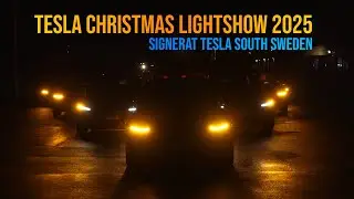 Tesla Южная Швеция Рождественское световое шоу Tesla 2025