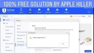 Unknown Login Error FIX 3utools , use appstore in ITUNES (Windows) FREE NO ERROR 100% WORKING
