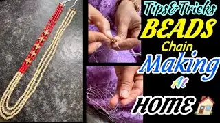 How to make Beads chain at home || pearl chain || with some Tips & Tricks 