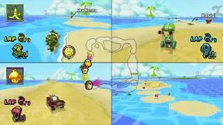 Mario Kart Wii CPU Race #62 (3P, Extra CPUs, GBA Shy Guy Beach)