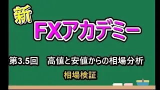 新FXアカデミー　第3.5回（高値安値を実際の相場で見てみよう！）