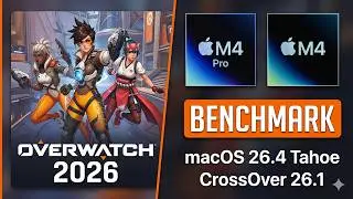 Overwatch, Mac M4 Pro & M4 Mini, CrossOver 26.1: Benchmark