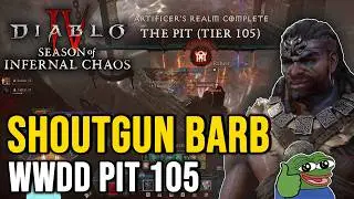 Shoutgun Whirlwind Dust Devils Barbarian ⭐Pit 105 Clear⭐- Stream Vod - Diablo 4 Season10