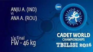 1/4 FW - 46 kg: A. ANA (ROU) df. A. ANJU (IND) by TF, 10-0