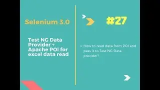 How to read data from  Excel  and pass it to Test NG Data provider?  #27