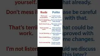 Rude vs polite english