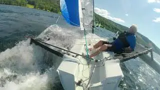 Near pitchpole in a Weta Trimaran