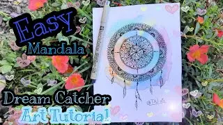 Making easy Mandala Dream Catcher Drawing| Watercoloring Drawing |Tutorial | Art