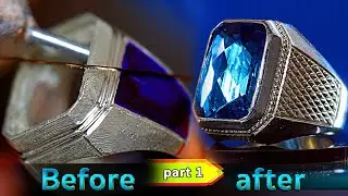Silver Weave Masterpiece: Handcrafting a Men's Ring with Breathtaking Topaz | part 01