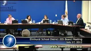 2012-07-17 Elmhurst CUSD205 Board of Education Meeting