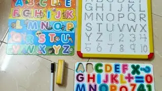 I TOYS 4-in-1 magnetic slate with alphabets and numbers Unboxing Kids toy & kids activity