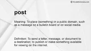 post Meaning