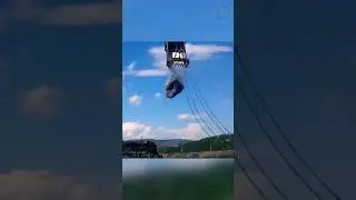 Huge Stone is Dropped from a Dragline Bucket