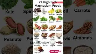 21 High Rich Magnesium Foods #shorts #viral #food #health