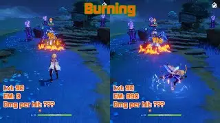 Burning Reaction Test | Damage & Utility Experiments | Genshin Impact
