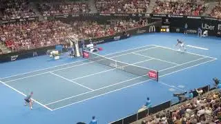 Tsonga, dancing on court