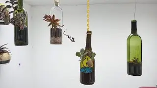 MACETEROS COLGANTES CON BOTELLAS RECICLADAS