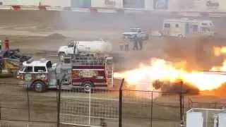Jet Fire Truck melts car!