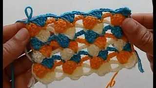 Easy Blue-Orange-White Baby Blanket Pattern for Beginners-Easy Crochet Patterns