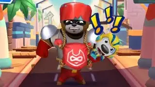 Talking Tom Hero Dash Super Hero Tom Tiger Hero suit  Run Flash New Place Events Slide Walls