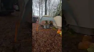 Hot tent camping in the forest ! #hottent#winnerwellstove#robensklondike#wildcamping#campfire