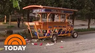 15 Injured After 'Pedal Pub' Tips Over; Driver Charged With DUI