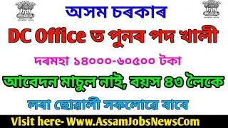Assam Government DC Office Recruitment 2020 For Various Posts- Apply For Junior Assistant Karimganj