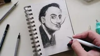Drawing with charcoal | Drawing the surrealist legend 