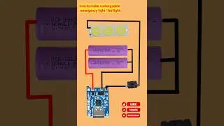 how to make rechargeable emergency light ! led light | emergency light connection #shorts#tp4056