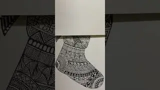 Festive zentangle stocking #pattern of joy#wrapped in patterns #zentangle #zenpatterns #zentangle