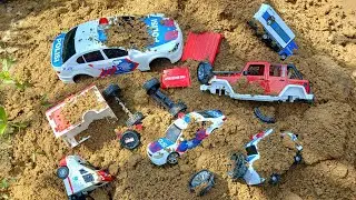 Mencari & Merakit Mainan Rusak, Mobil Polisi, Mobil Pemadam Kebakaran, Mobil Ambulance.