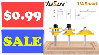YUSUN 3PCS 1/4 shank Cover 41mm Roman Ogee StileRail Assembles Router Bit Woodworking Milling Cutter