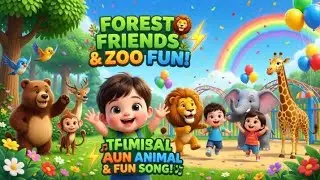 🌳🦁 Forest Friends & Zoo Day Fun | Kids Rhyme | Animal Song for Children 🎶